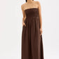 Nude Lucy Zuri Tencel Maxi Dress in Chocolate - the tartan fox