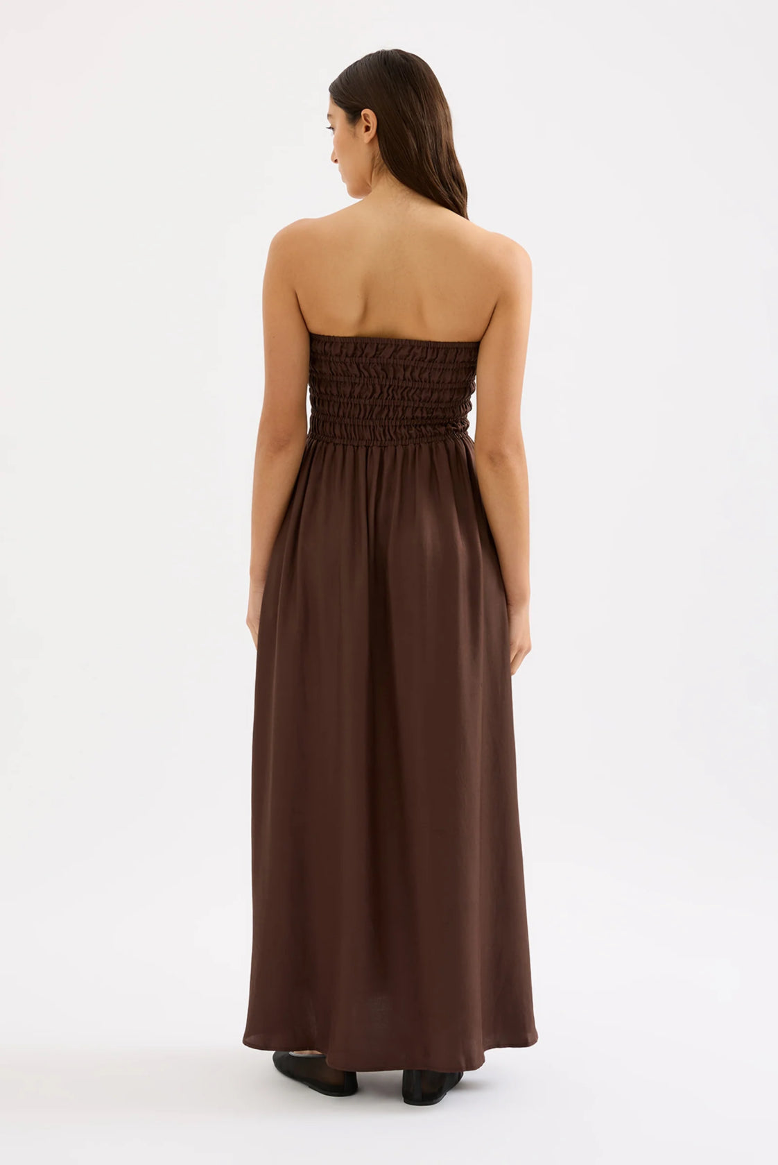 Nude Lucy Zuri Tencel Maxi Dress in Chocolate - the tartan fox