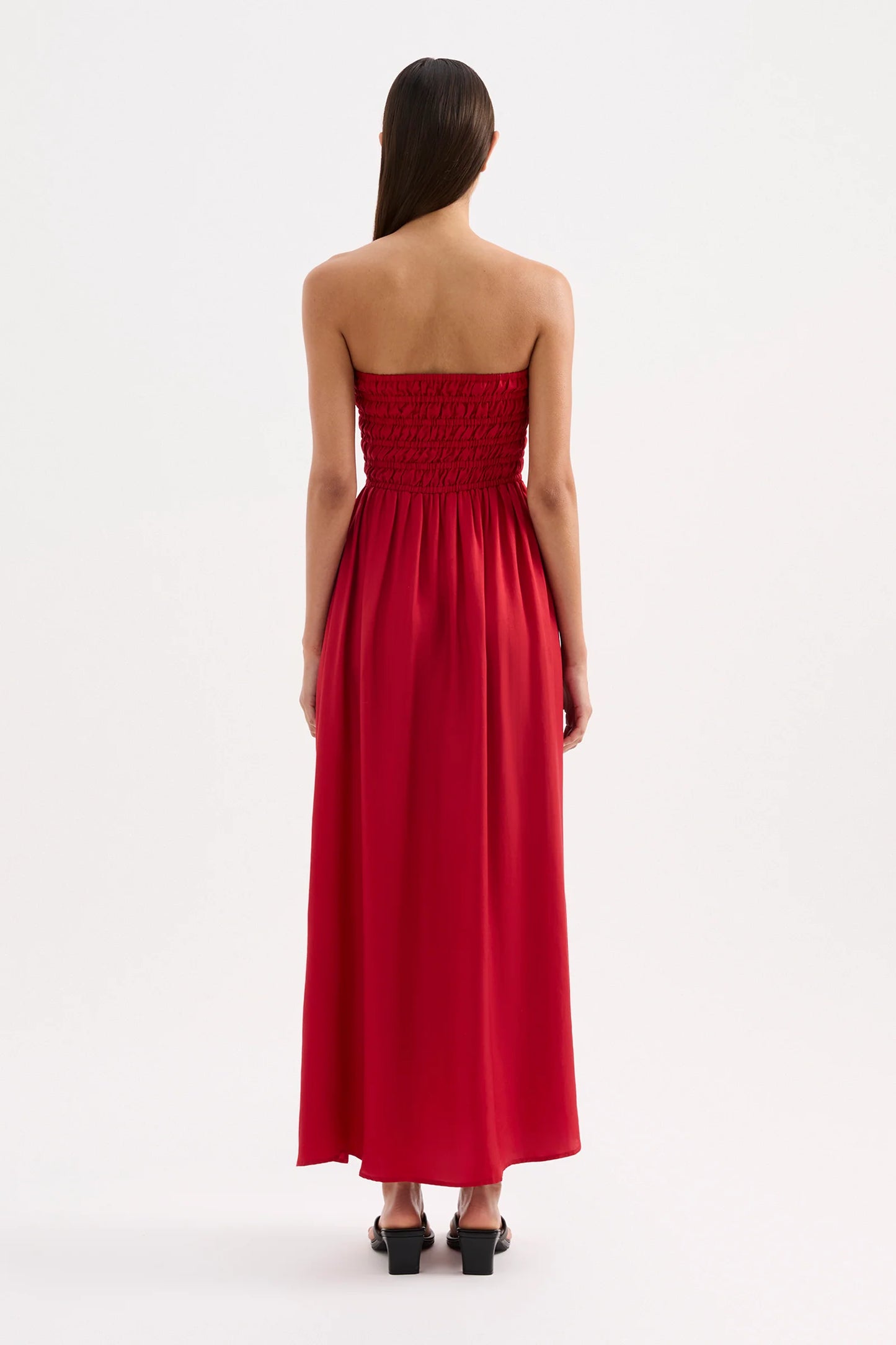 Nude Lucy Zuri Tencel Maxi Dress in Crimson