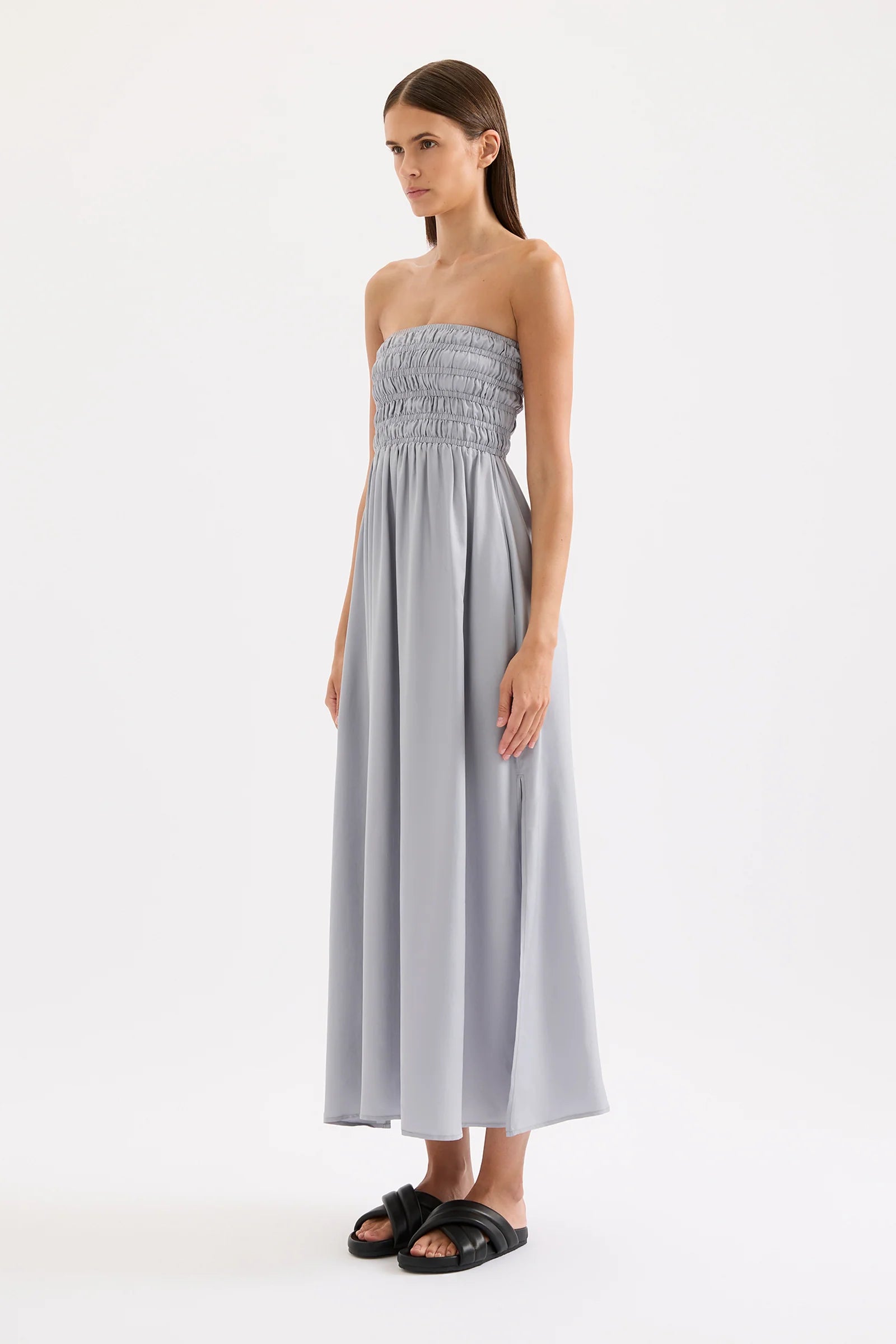Nude Lucy Zuri Tencel Maxi Dress in Storm - the tartan fox