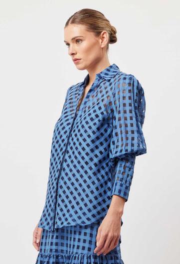 OnceWas Antigua Cotton / Silk Self-check Shirt - the tartan fox