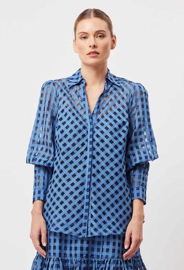 OnceWas Antigua Cotton / Silk Self-check Shirt - the tartan fox