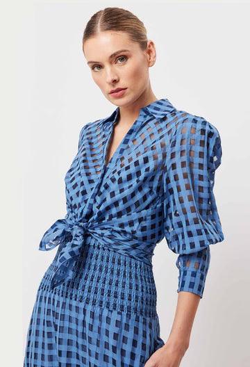 OnceWas Antigua Cotton / Silk Self-check Shirt - the tartan fox