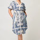 OnceWas Bijou Linen Viscose Dress in Ink Flè Print - the tartan fox