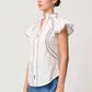 OnceWas Carlyle Embroidered Cotton Viole Top in Ivory - the tartan fox