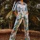 OnceWas Carlyle Stretch Linen Viscose Pant in Paradi Flè Print - the tartan fox