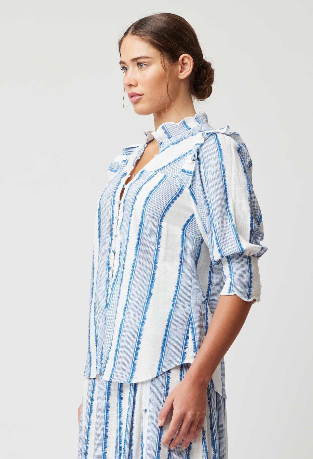 OnceWas Elysian Viscose Linen Blouse - the tartan fox