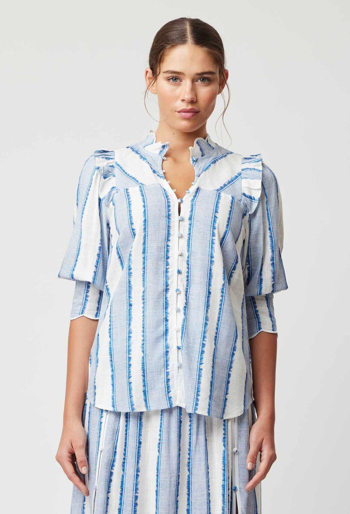 OnceWas Elysian Viscose Linen Blouse - the tartan fox