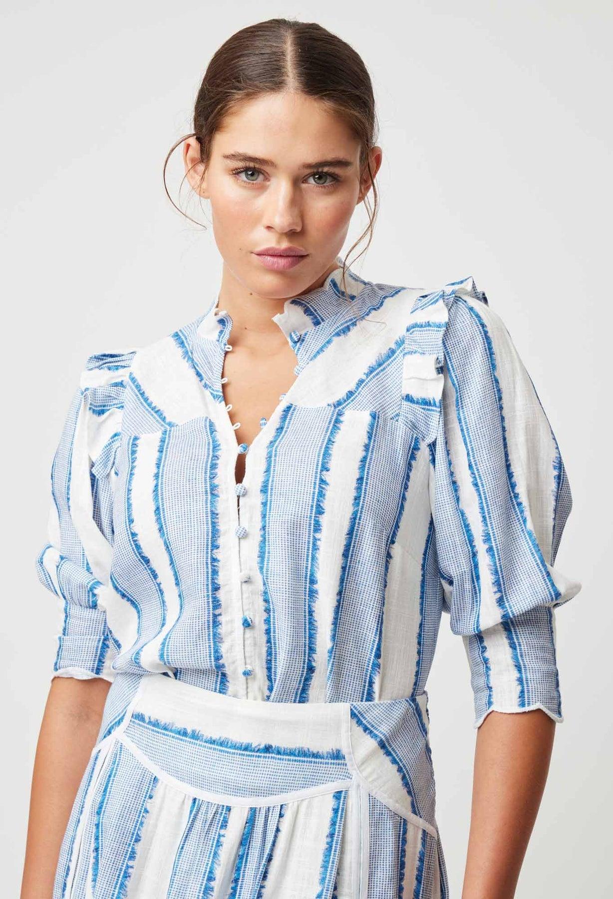 OnceWas Elysian Viscose Linen Blouse - the tartan fox