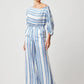 OnceWas Positano Wide Leg Pant in Sorrento Stripe - the tartan fox