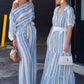 OnceWas Positano Wide Leg Pant in Sorrento Stripe - the tartan fox