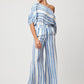 OnceWas Positano Wide Leg Pant in Sorrento Stripe - the tartan fox