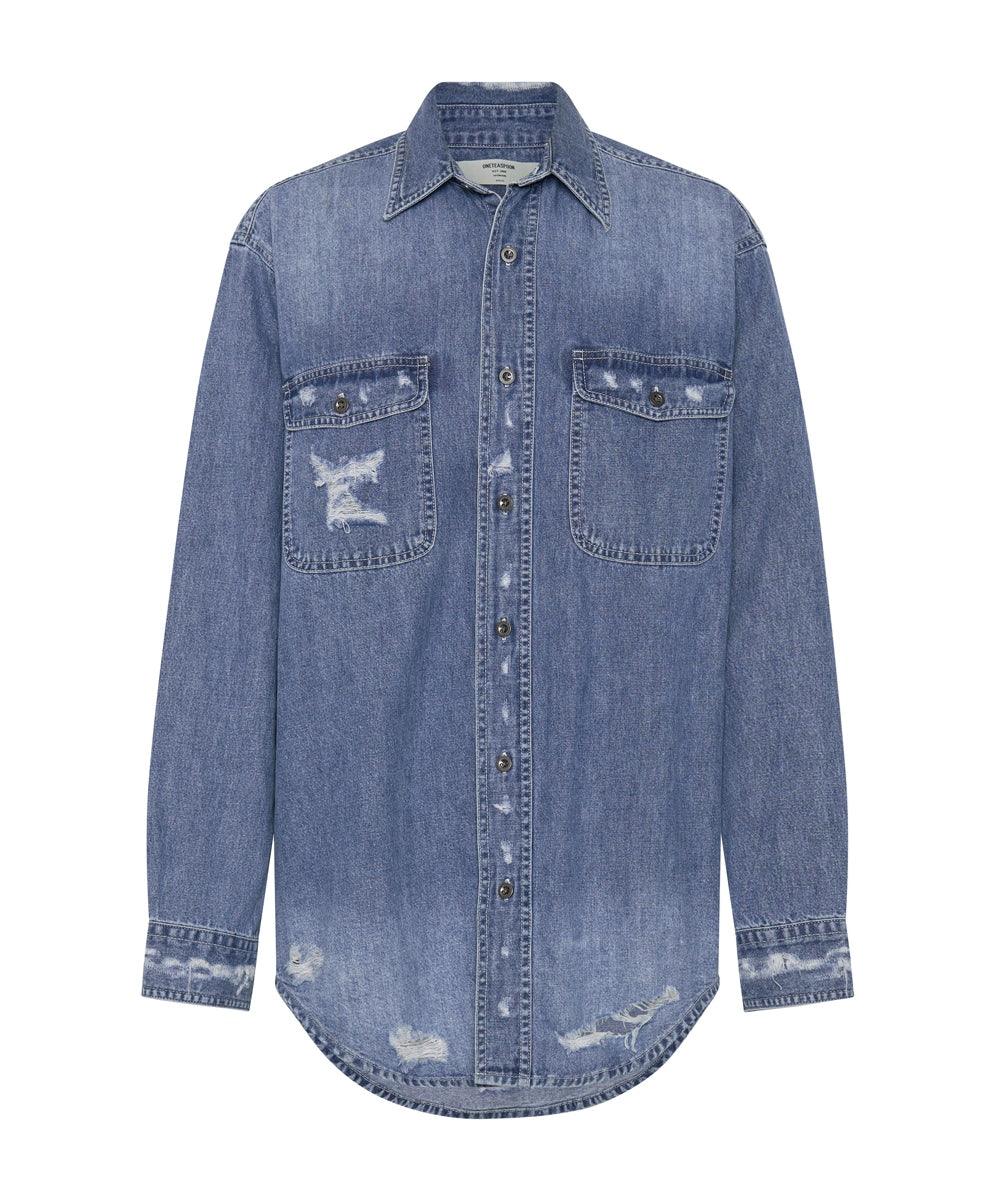 One Teaspoon Everyday Denim Shirt in Pacifica - the tartan fox