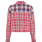 One Teaspoon Flannel Oversized Pocket Cropped Shirt in Pink - the tartan fox