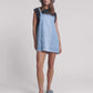 One Teaspoon Hemp Denim Pini Mini Dress in Faded Blue - the tartan fox