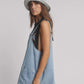 One Teaspoon Hemp Denim Pini Mini Dress in Faded Blue - the tartan fox