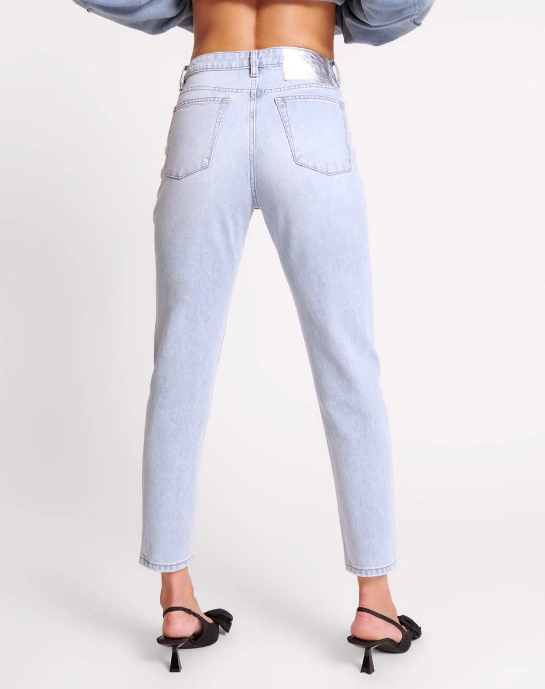 One Teaspoon Legends High Waist Mom Jean in Blue Latte - the tartan fox