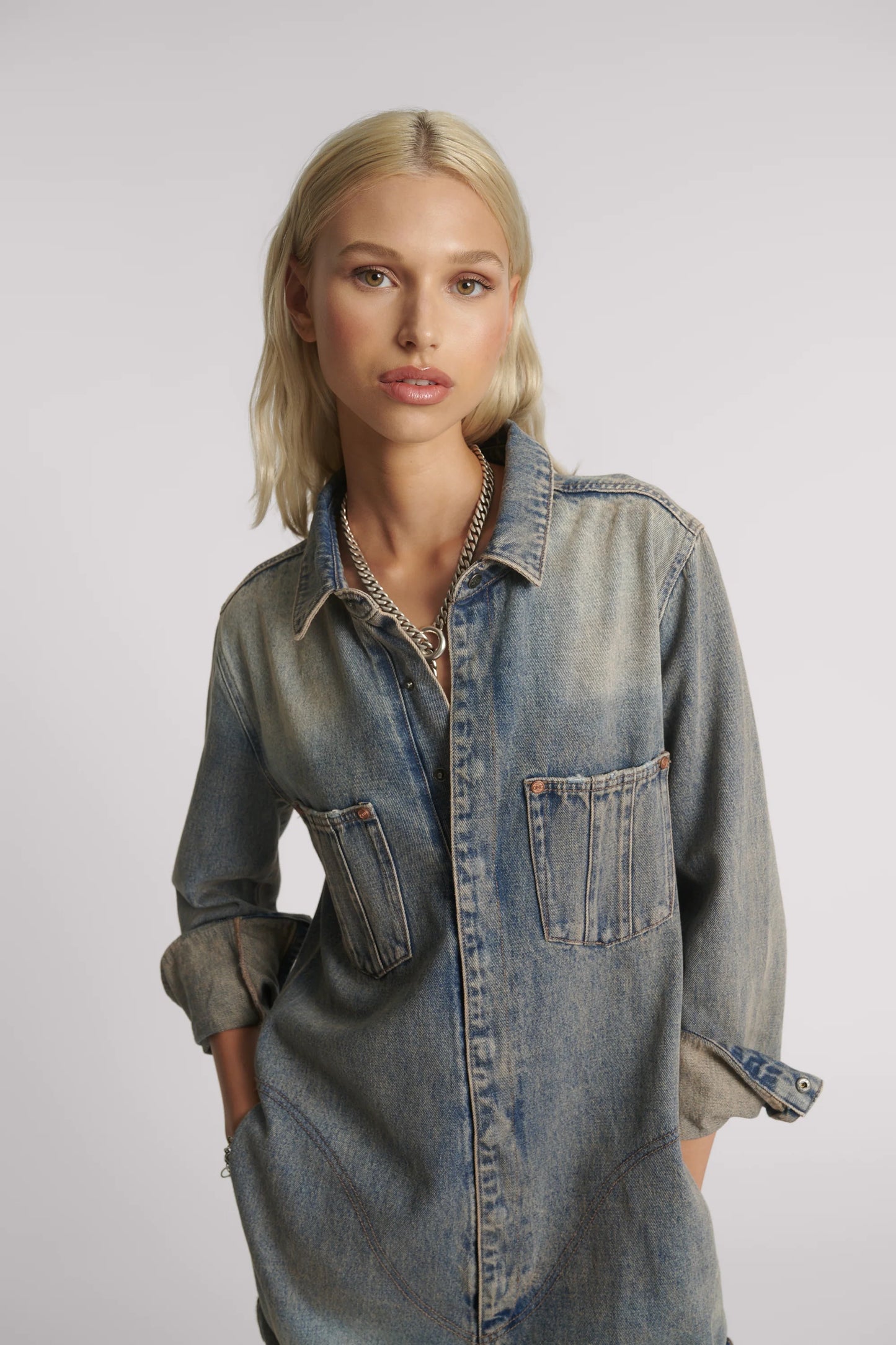 One Teaspoon Prophecy Denim Jumpsuit in Island Blue - the tartan fox