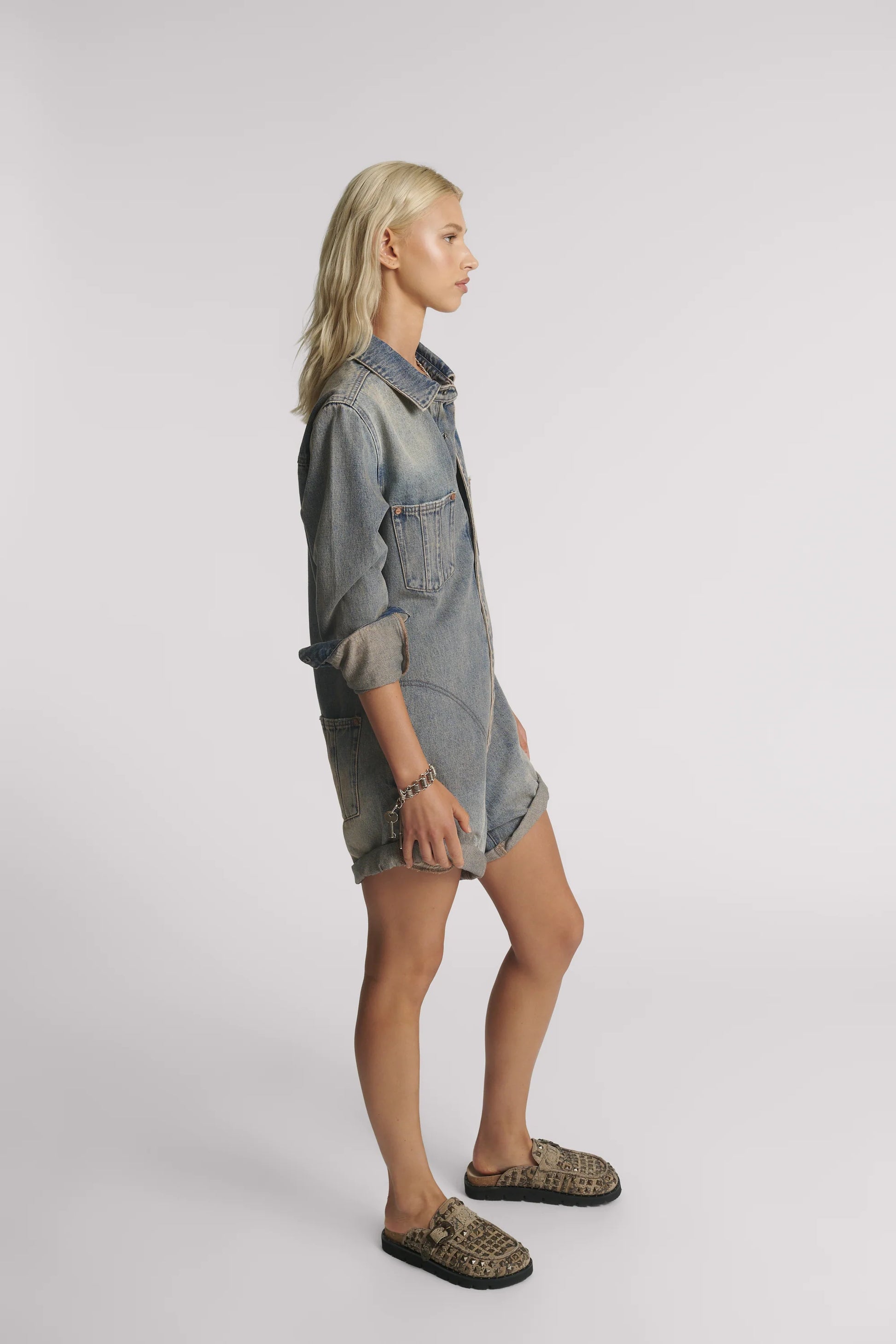 One Teaspoon Prophecy Denim Jumpsuit in Island Blue - the tartan fox