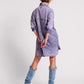 One Teaspoon Purple Rain Nixie Denim Shirt Dress - the tartan fox