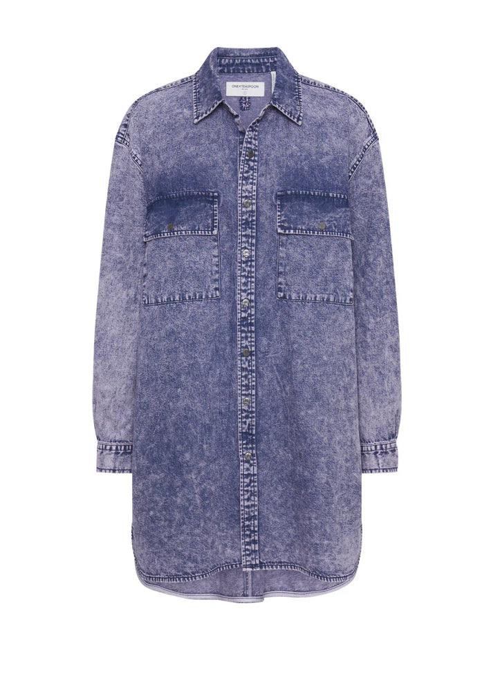 One Teaspoon Purple Rain Nixie Denim Shirt Dress - the tartan fox