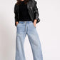 One Teaspoon Roadhouse Drawstring Wide Leg Jean in Salty Dog - the tartan fox