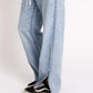 One Teaspoon Roadhouse Drawstring Wide Leg Jean in Salty Dog - the tartan fox