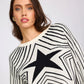 One Teaspoon Star Gazing Knitted Sweater in Mono - the tartan fox