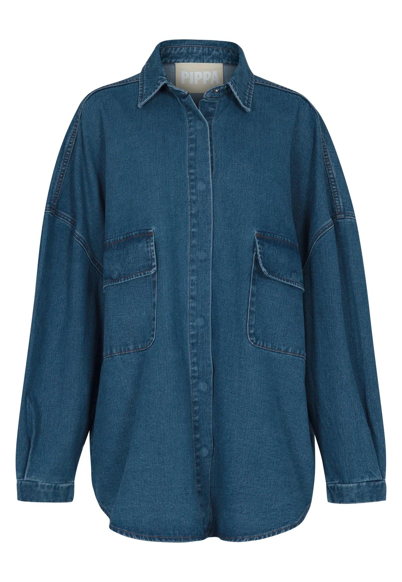 Pippa Sion Shirt in Indigo Denim - the tartan fox