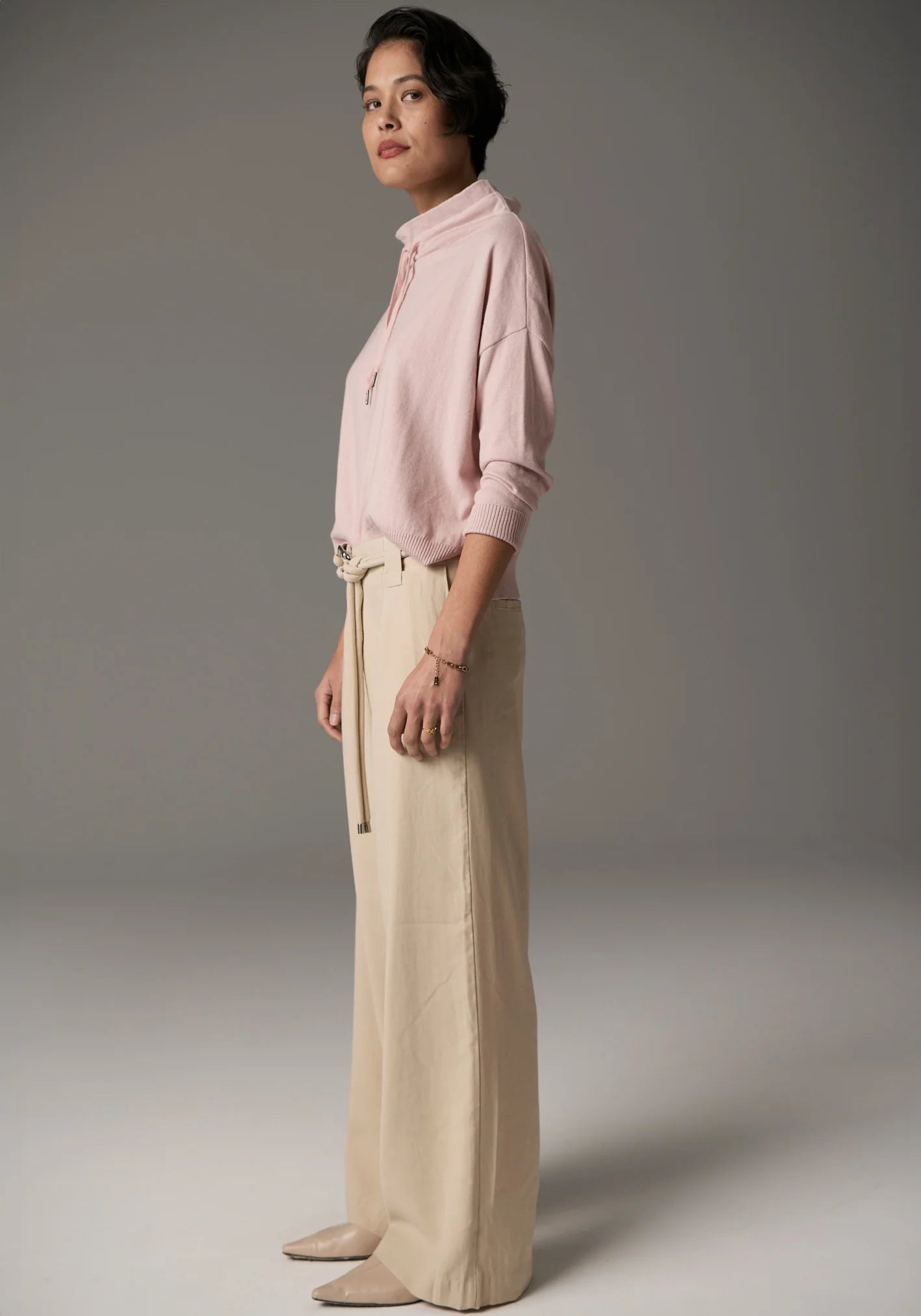 POL Beech Drawcord Knit in Pink - the tartan fox