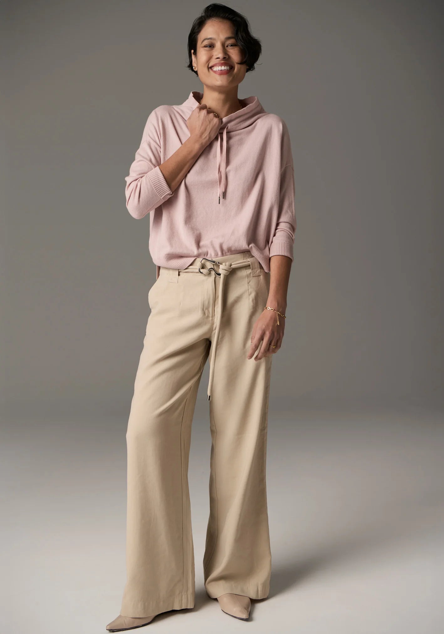POL Beech Drawcord Knit in Pink - the tartan fox