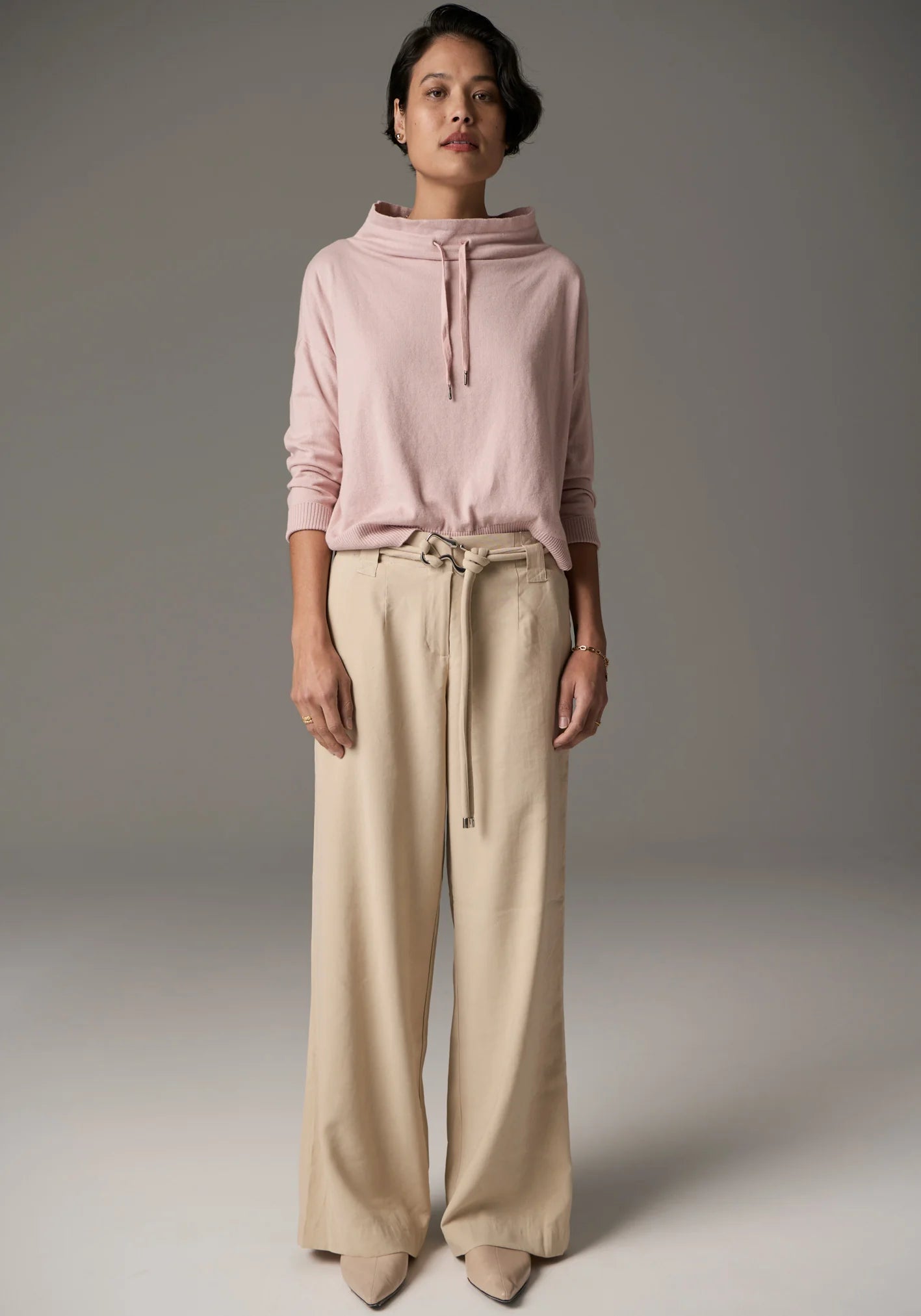 POL Beech Drawcord Knit in Pink - the tartan fox