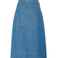POL Carsen Denim Skirt in Light Wash - the tartan fox