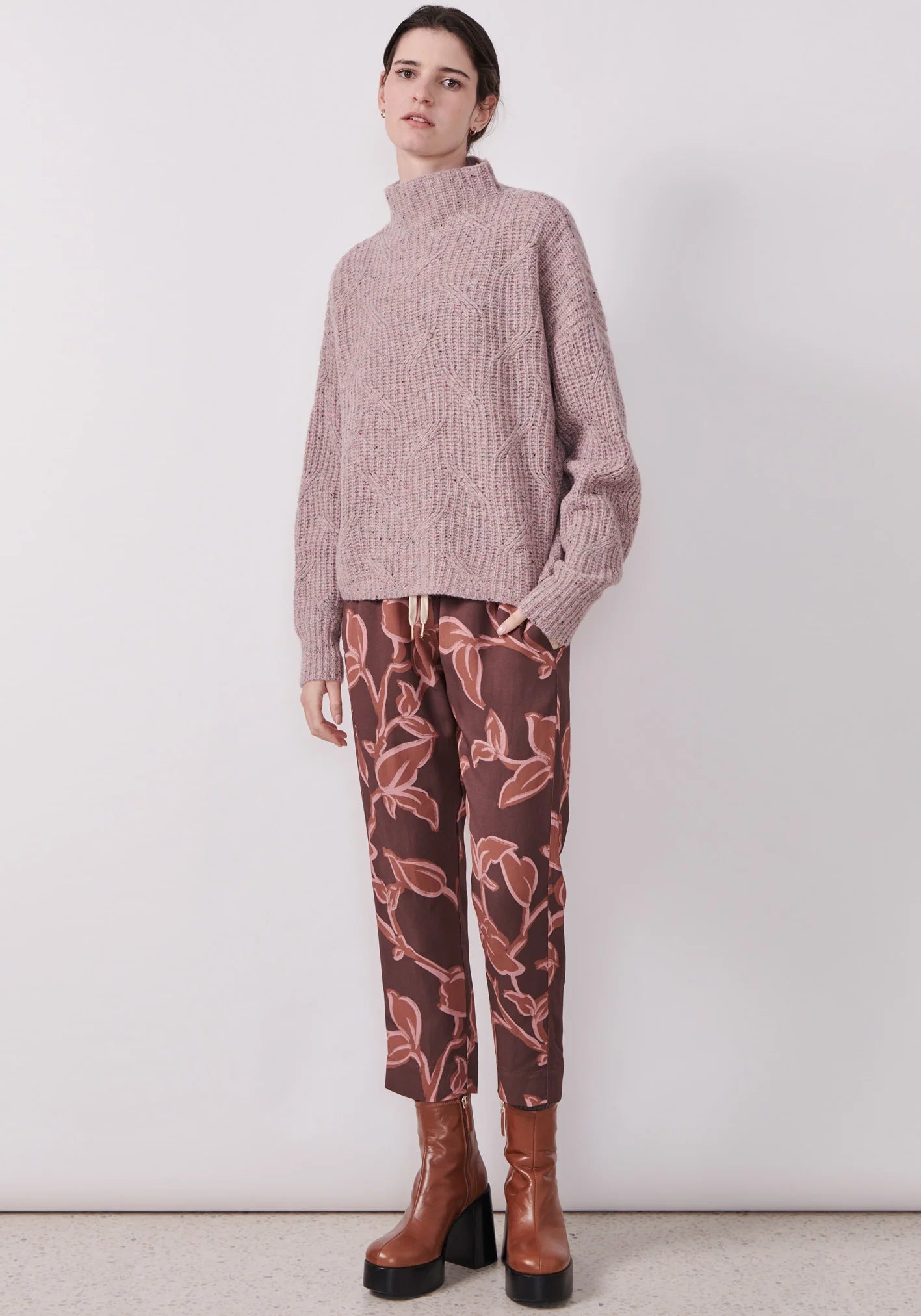 POL Clothing Cable Knit in Pink - the tartan fox