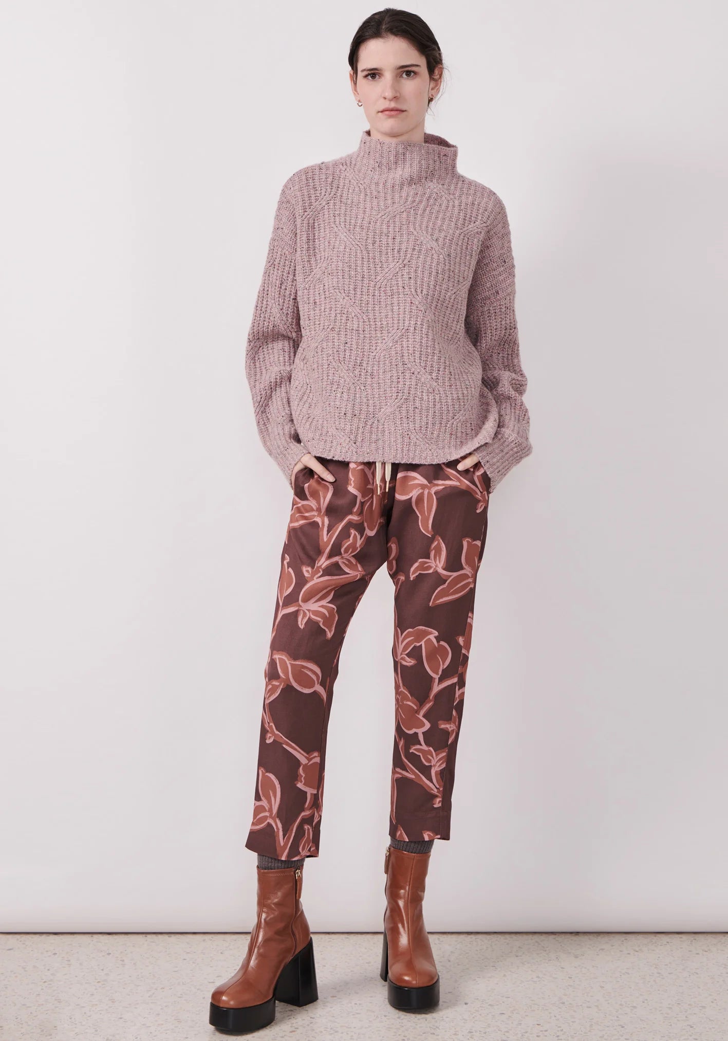 POL Clothing Cable Knit in Pink - the tartan fox