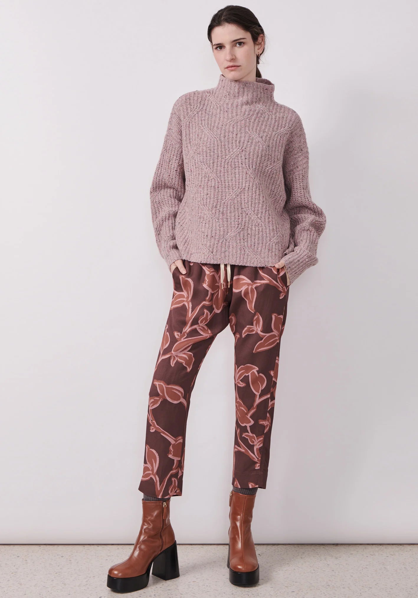 POL Clothing Cable Knit in Pink - the tartan fox