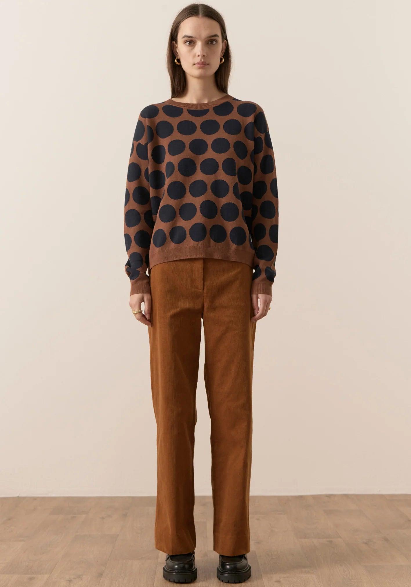 POL Clothing Melville Spot Intarsia Knit - the tartan fox