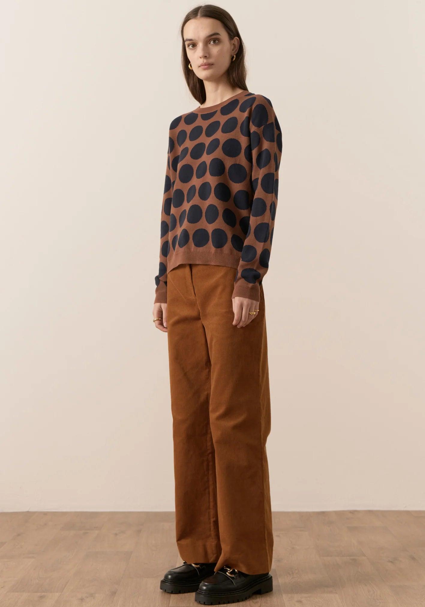 POL Clothing Melville Spot Intarsia Knit - the tartan fox