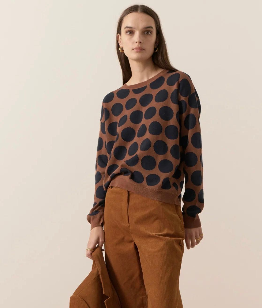 POL Clothing Melville Spot Intarsia Knit - the tartan fox