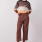 POL Clothing Shetland Pant in Fox/Charcoal Print - the tartan fox