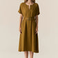 POL Faire Belted Dress in Khaki - the tartan fox