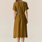 POL Faire Belted Dress in Khaki - the tartan fox