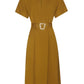 POL Faire Belted Dress in Khaki - the tartan fox