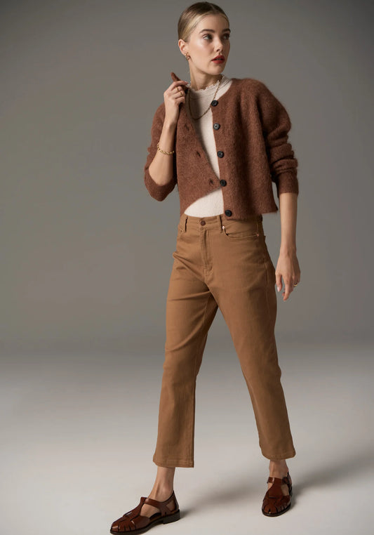 POL Finlay Cardigan in Rust - the tartan fox