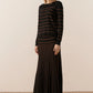 POL Gizelle Lurex Striped Knit in Black and Copper - the tartan fox