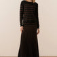 POL Gizelle Lurex Striped Knit in Black and Copper - the tartan fox