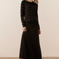 POL Gizelle Lurex Striped Knit in Black and Copper - the tartan fox