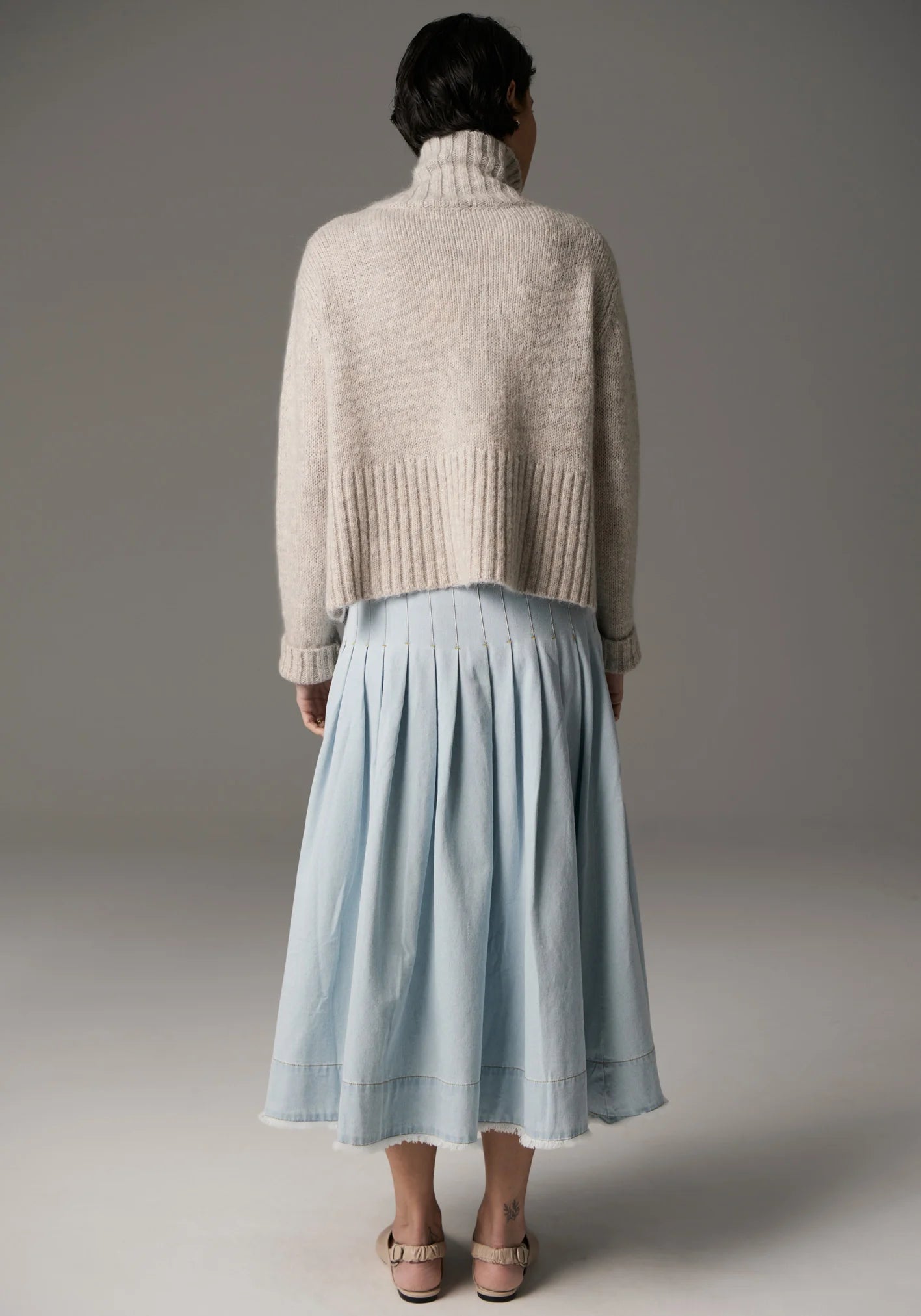 POL Grove Turtleneck Knit in Stone - the tartan fox