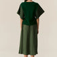 POL Henri Drawcord Skirt in Green - the tartan fox