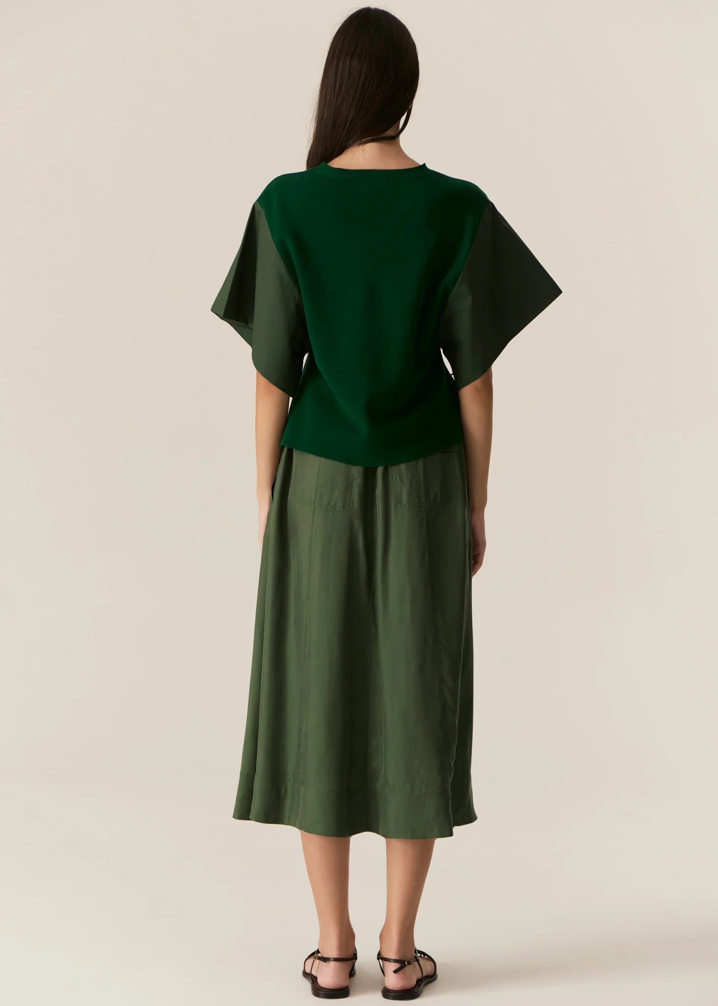 POL Henri Drawcord Skirt in Green - the tartan fox